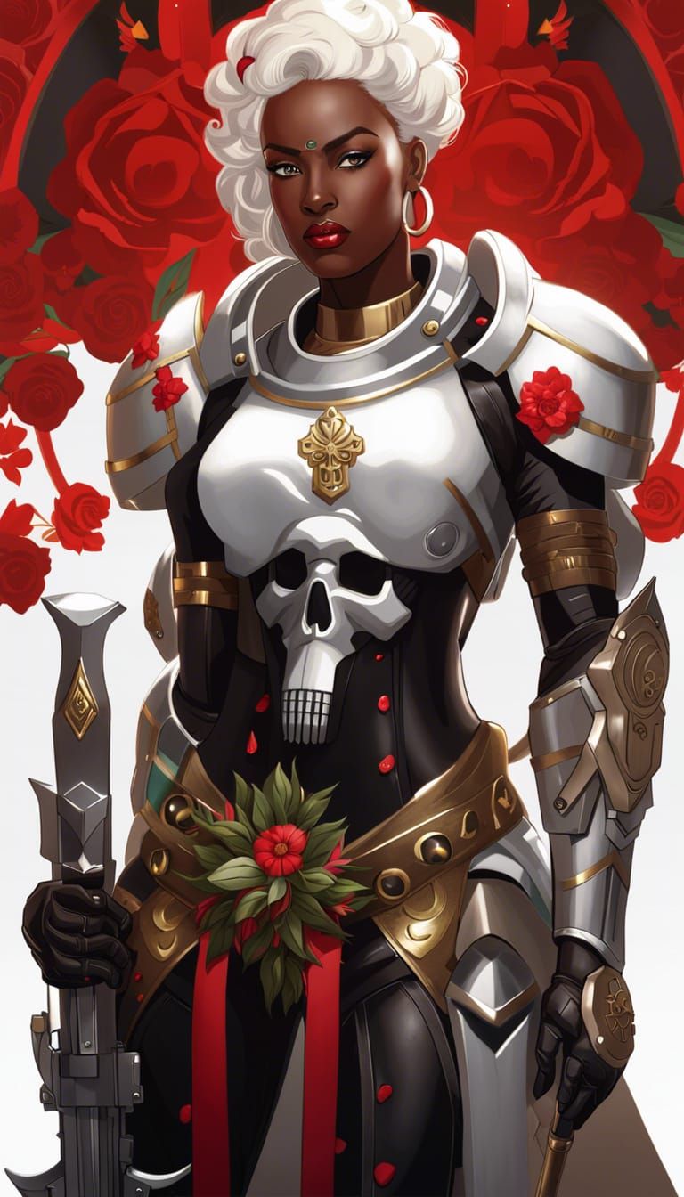 Woman in Sci-Fi Combat Armor, Aetherpunk Art