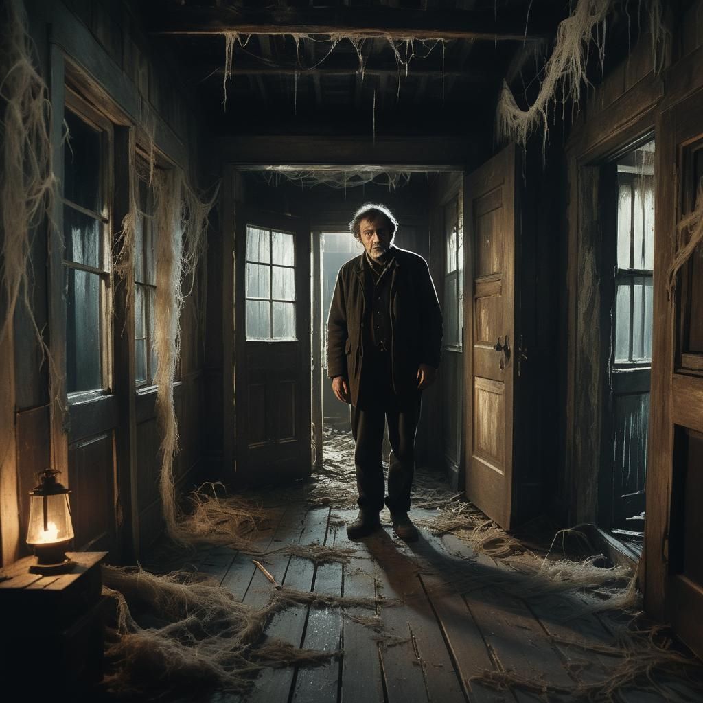 Dilapidated House Entrance in Cinematic Style