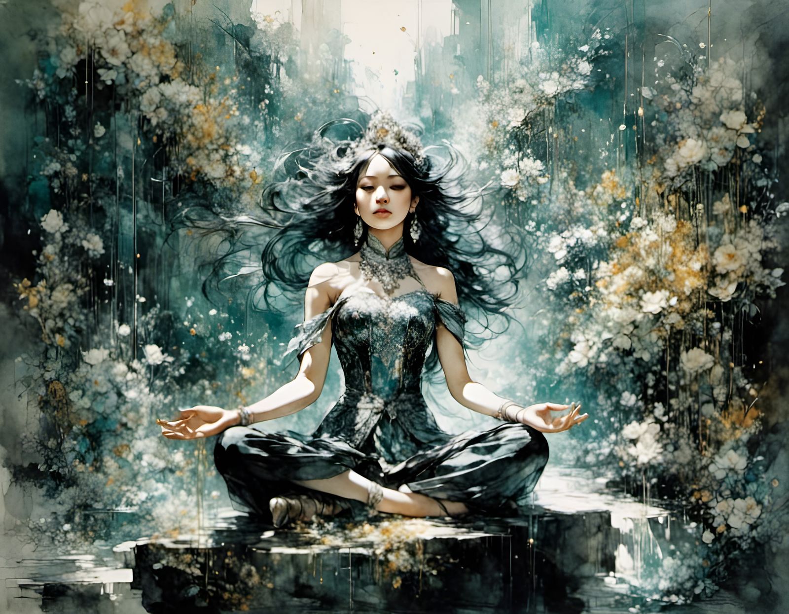 Abstract Guilin Landscape in Expressionist Style