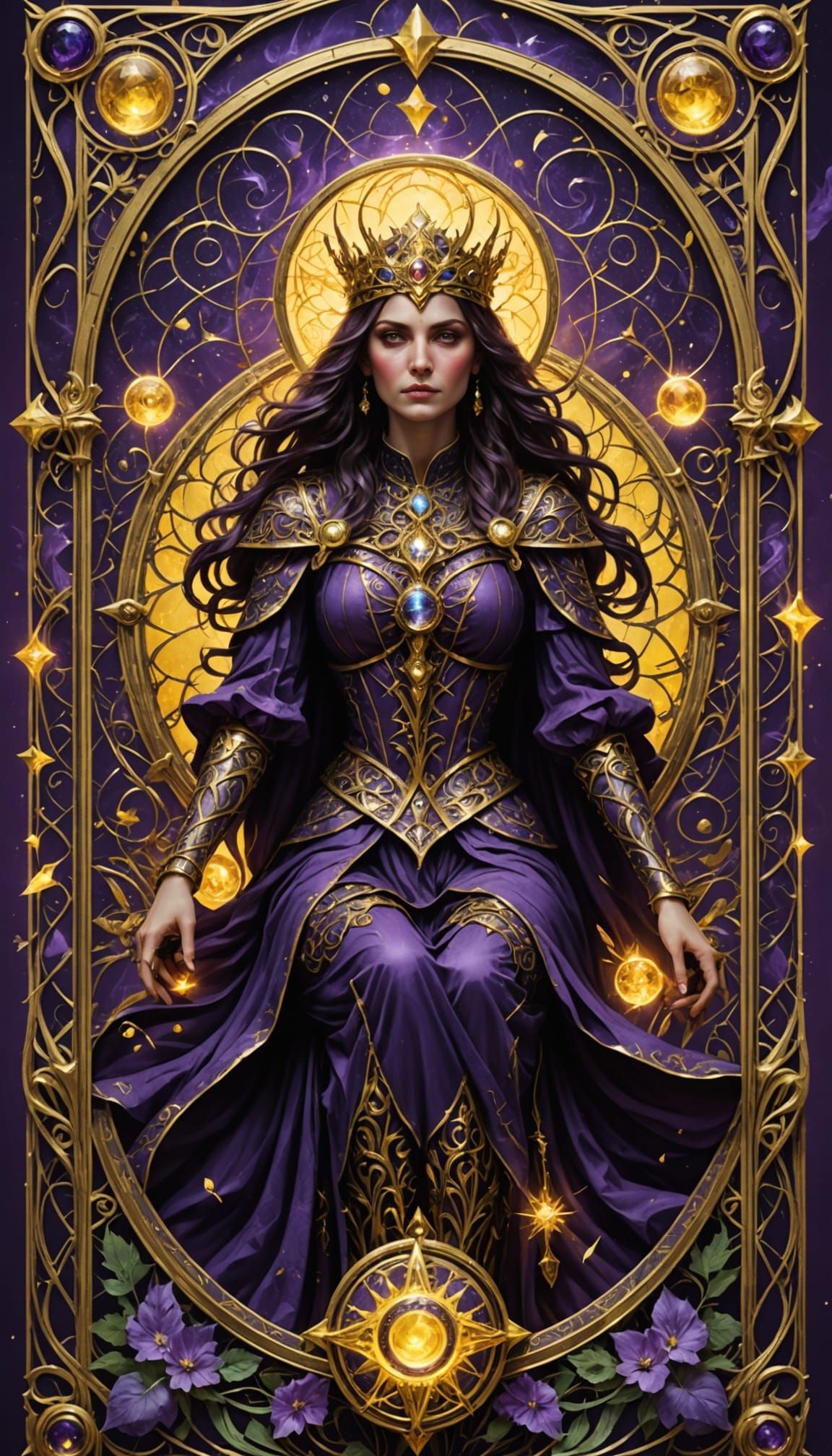 Magical Tarot Card Patterns in Dark Fantasy Style