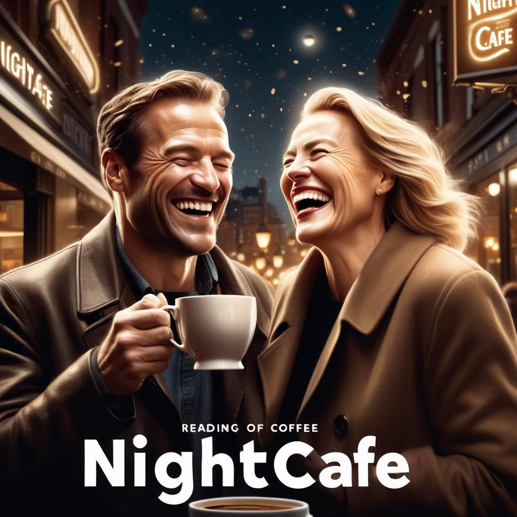 Joyous Laughter Over Coffee: Romantic Comedy Scene
