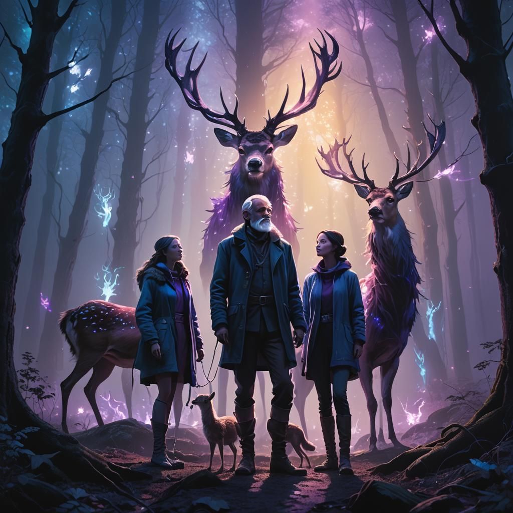 Mystical Deer Encounter in Enchanted Forest