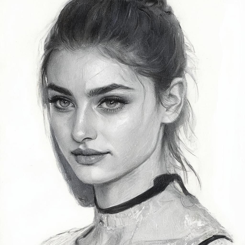 Impressionist Brunette Portrait in Golden Light