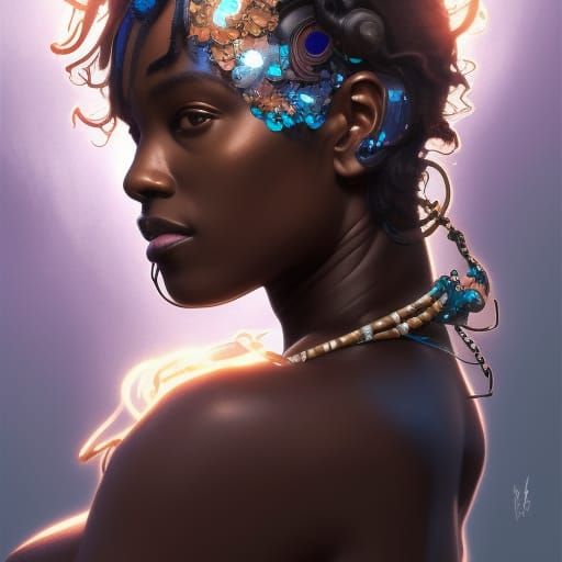 Detailed Portrait of a Black Goddess in 4K