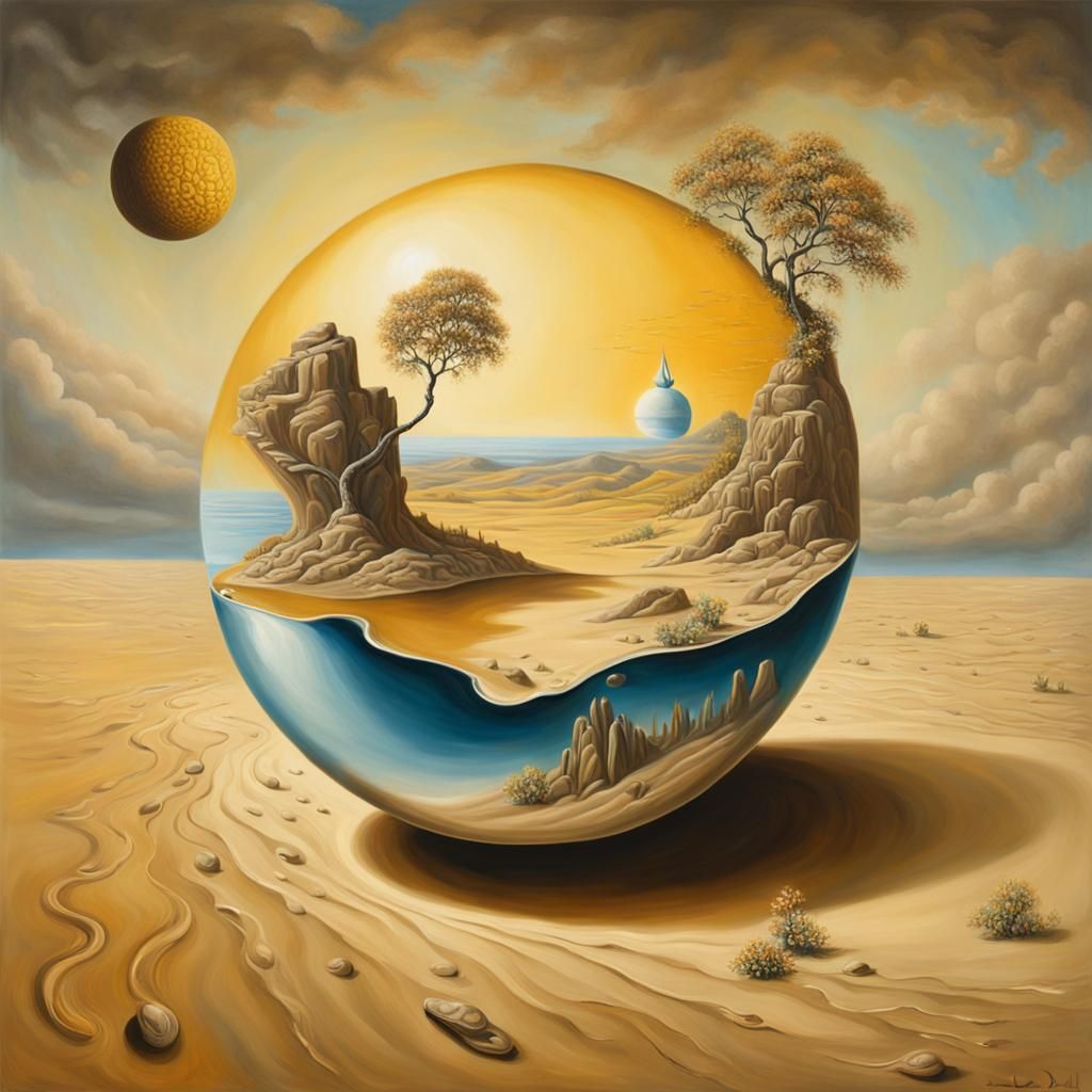 Surreal World in a Grain of Sand, Dali Style