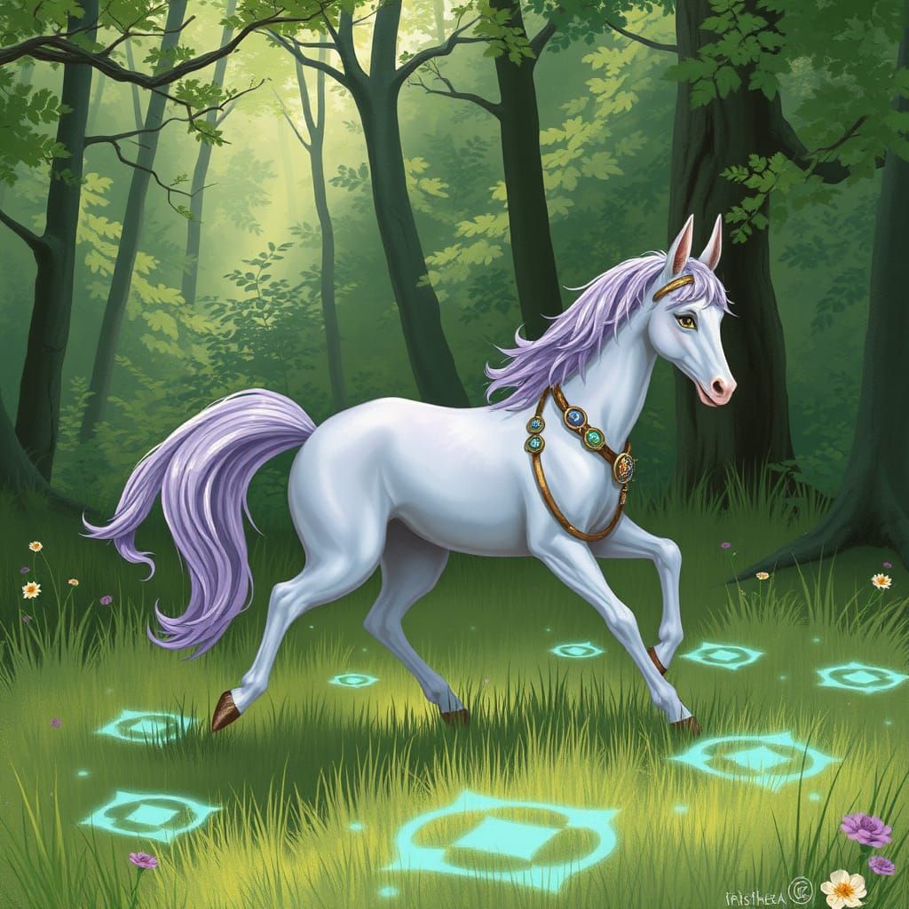 Magical Centaur Walks Through Enchanted Forest
