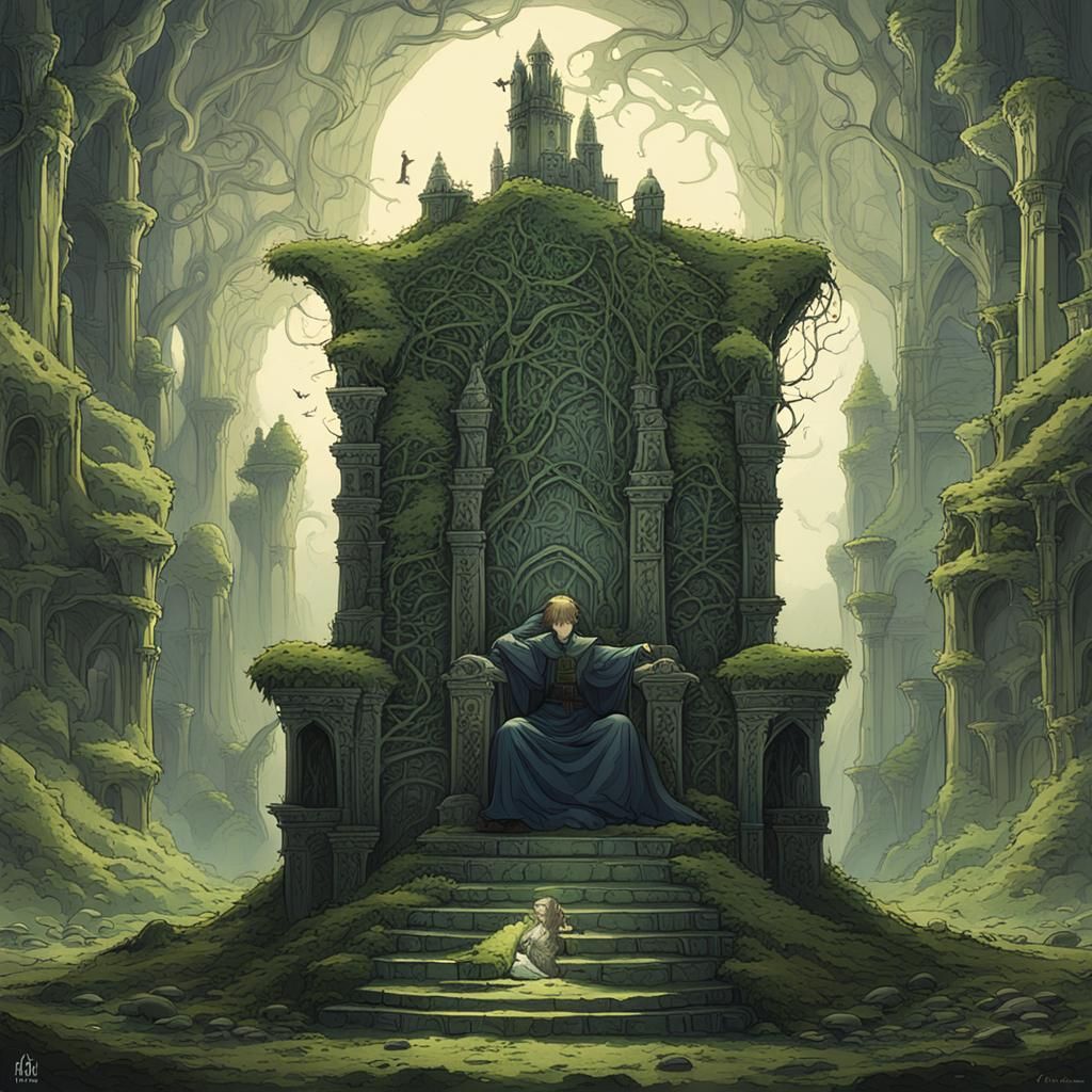 Ethereal Mushrooms Light Dark Fantasy Throne Room