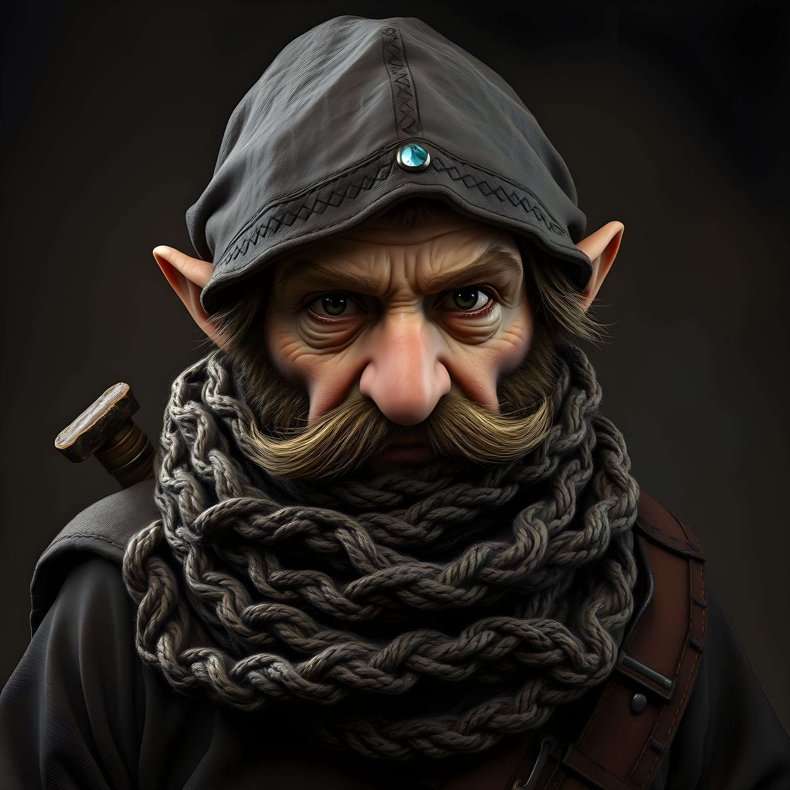 Dwarf Thief Portrait in Classic Art Style