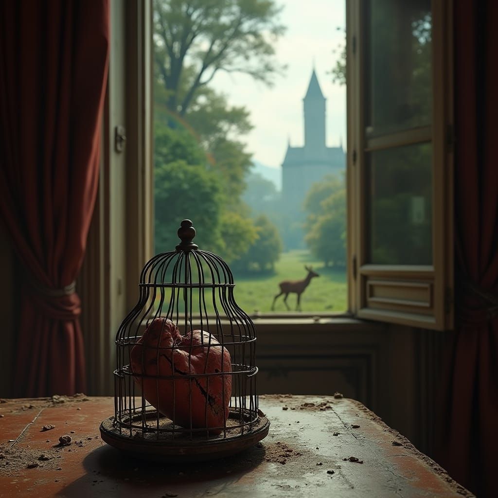 Broken Heart in Rusted Cage, Fairytale Window