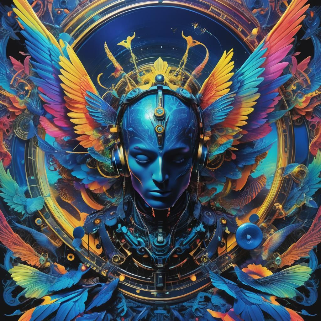 Psychedelic Trance Album Cover in Alex Ross Style