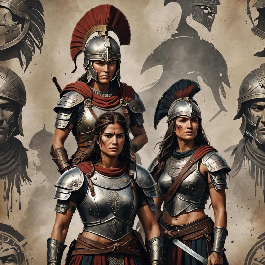 Spartan Warrior Woman in Traditional Armor