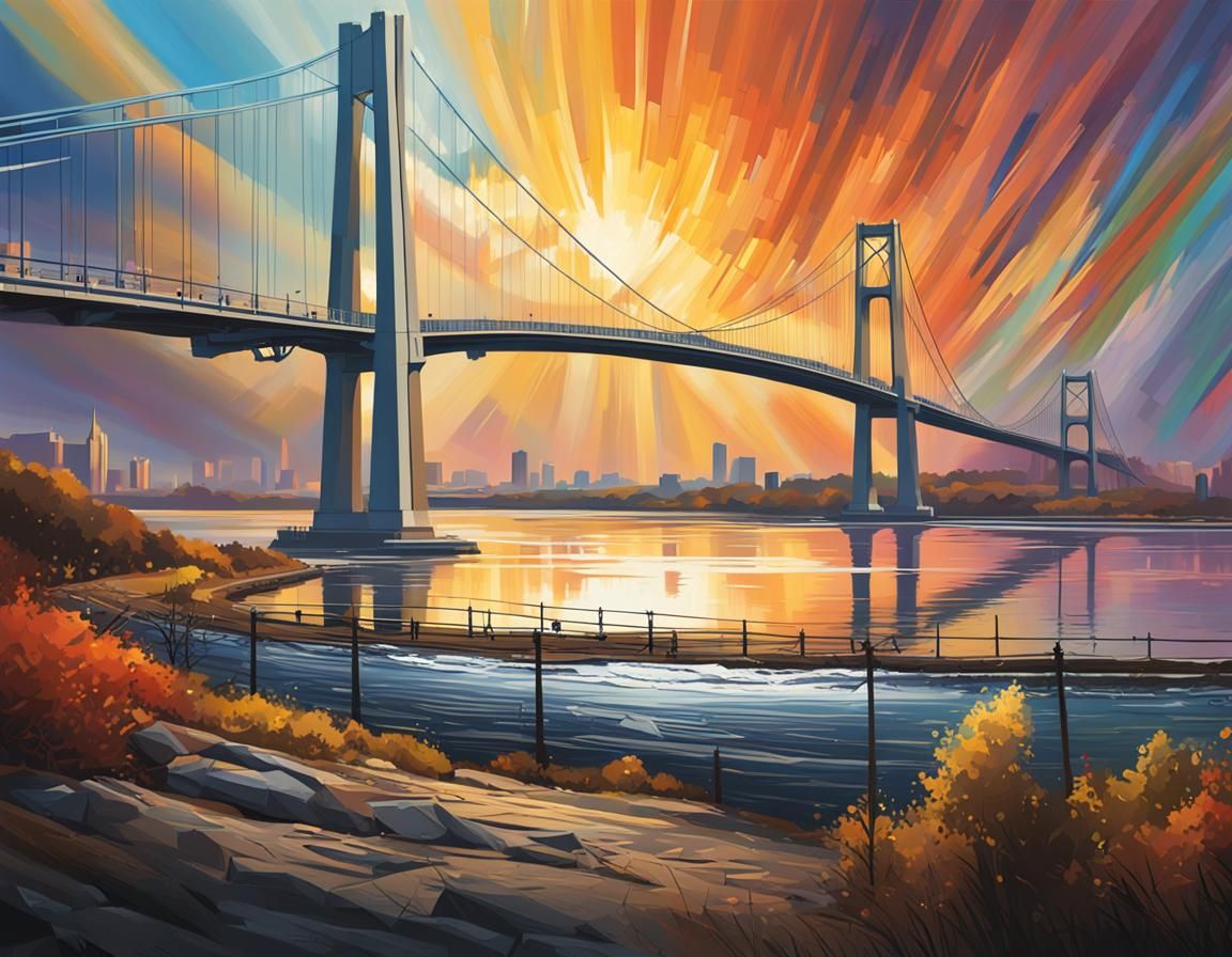 Hyperrealistic Humber Bridge Splash Art
