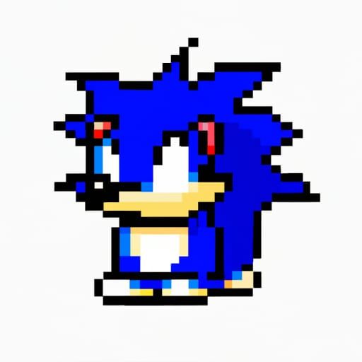 Pixelated Sonic the Hedgehog in 8-bit Style