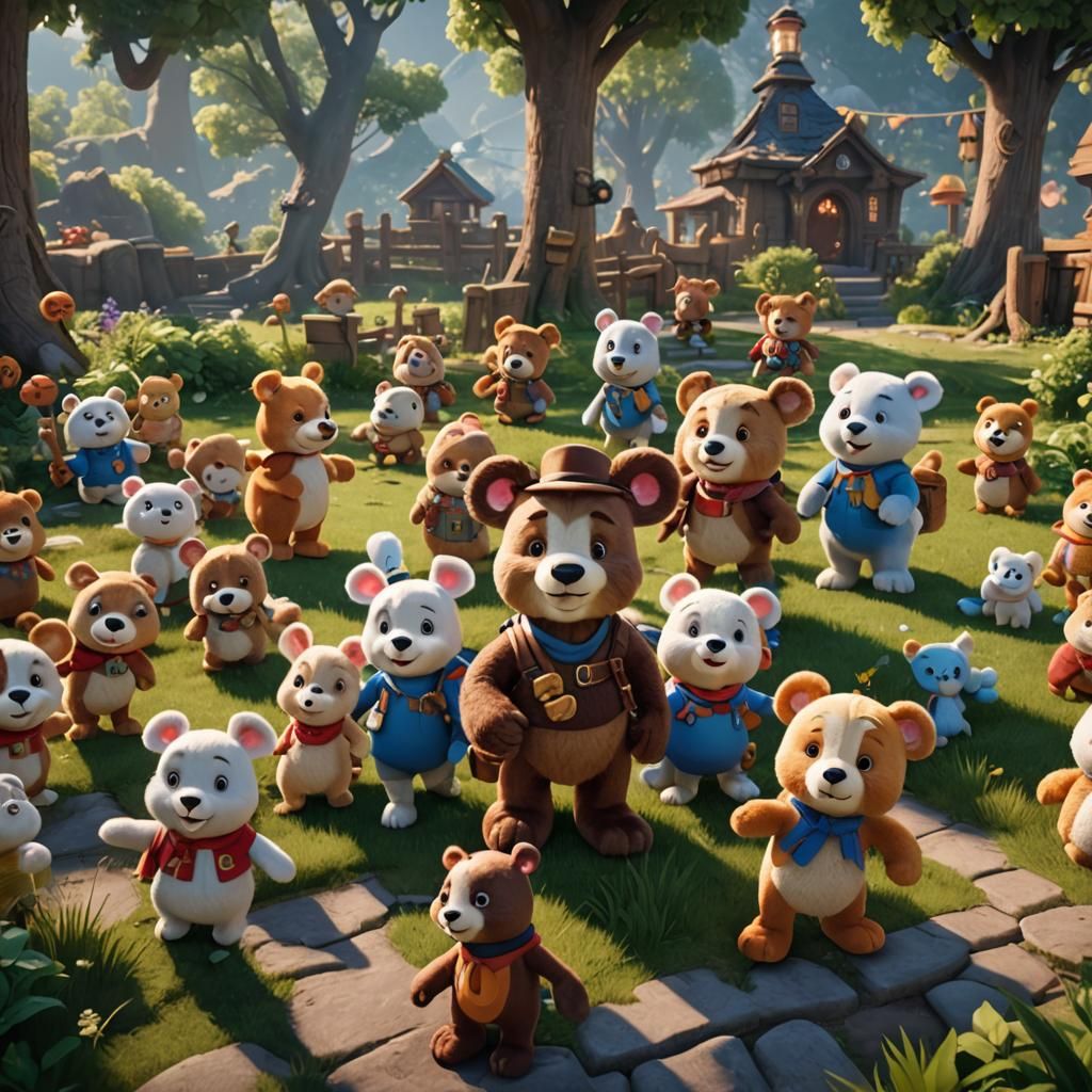 Duffy's Friends in 3D Game Cinematic Style