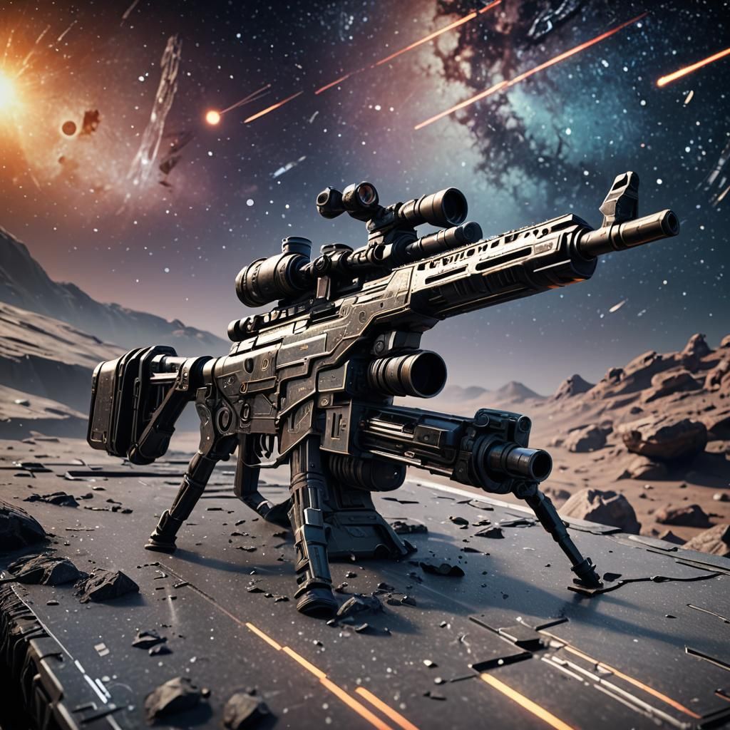 Galactic Sniper Rifle in Sci-Fi 3D Render