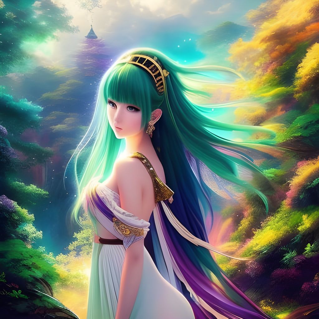 Celestial Anime Girl in Hyperdetailed Fantasy Art