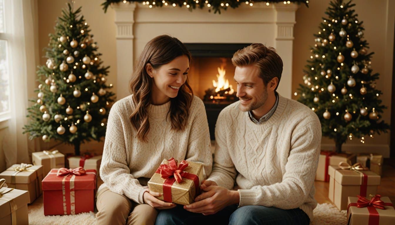 Cozy Christmas Scene with Shimmering Tree