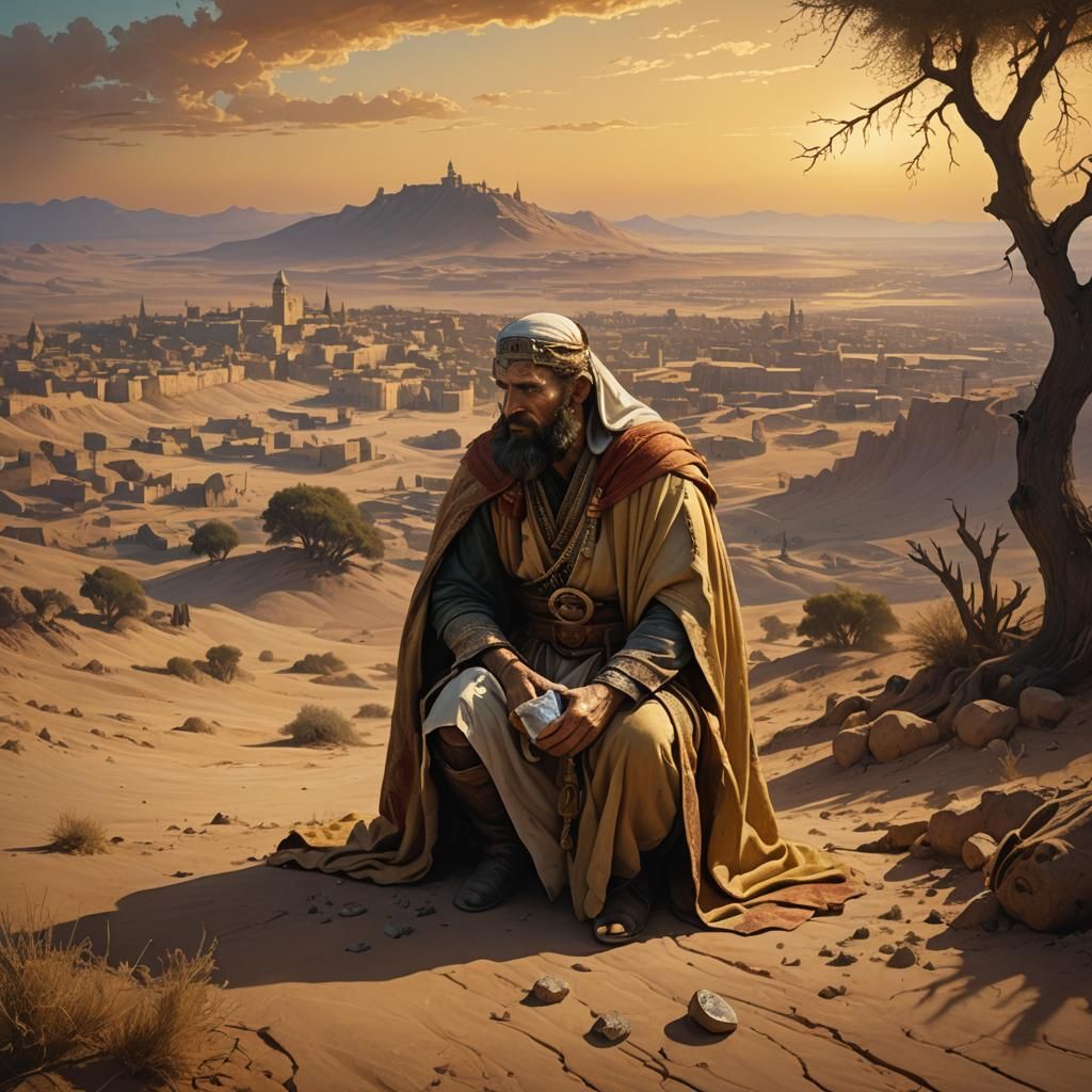 Good Samaritan Healing Traveler: Biblical Matte Painting