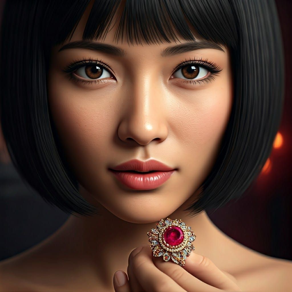 Glowing Jewel Under Candlelight