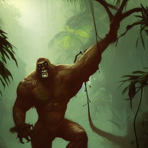 Sinister Jungle Effigy in Fantasy Art Style