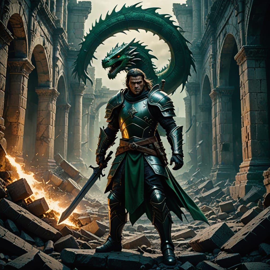 Epic Dark Fantasy Battle Scene in Cinematic Style