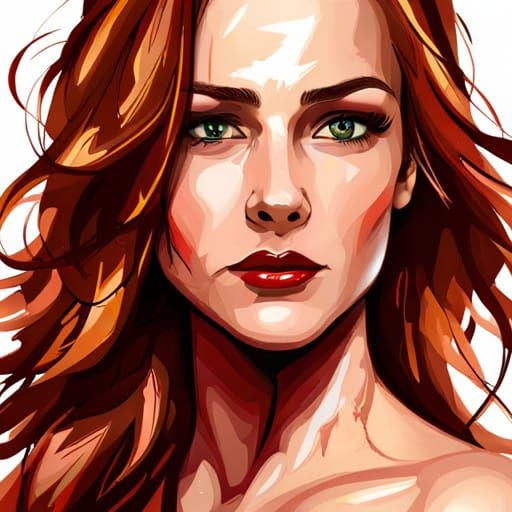 Auburn Beauty: Hyperrealistic Fantasy Portrait in 16k