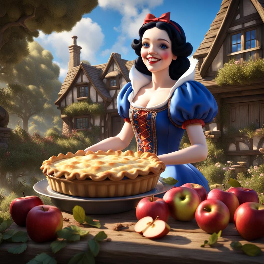 Snow White and Apple Pie in Cottagecore Style