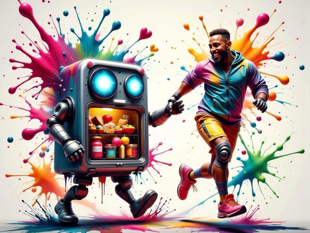 Unlikely Friends: Fridge Meets Fitness Enthusiast in Splash ...