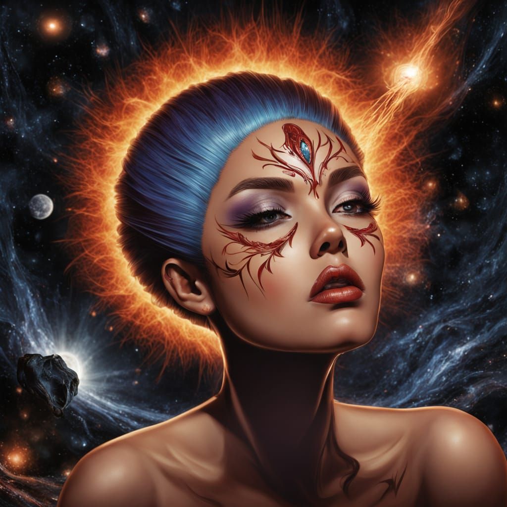 Ethereal Beauty Amidst a Haunting Nibiru Nightmare