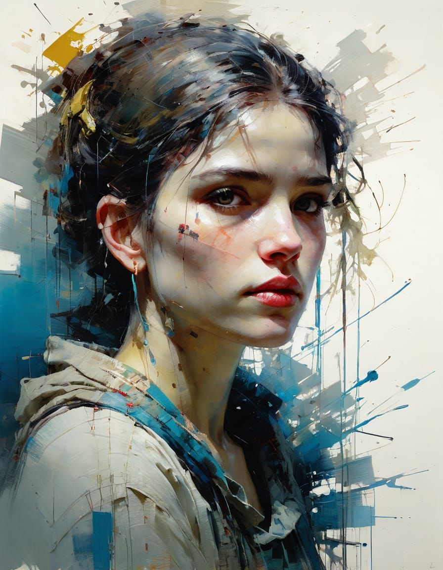 Abstract Portrait of Helena with Complementary Colors