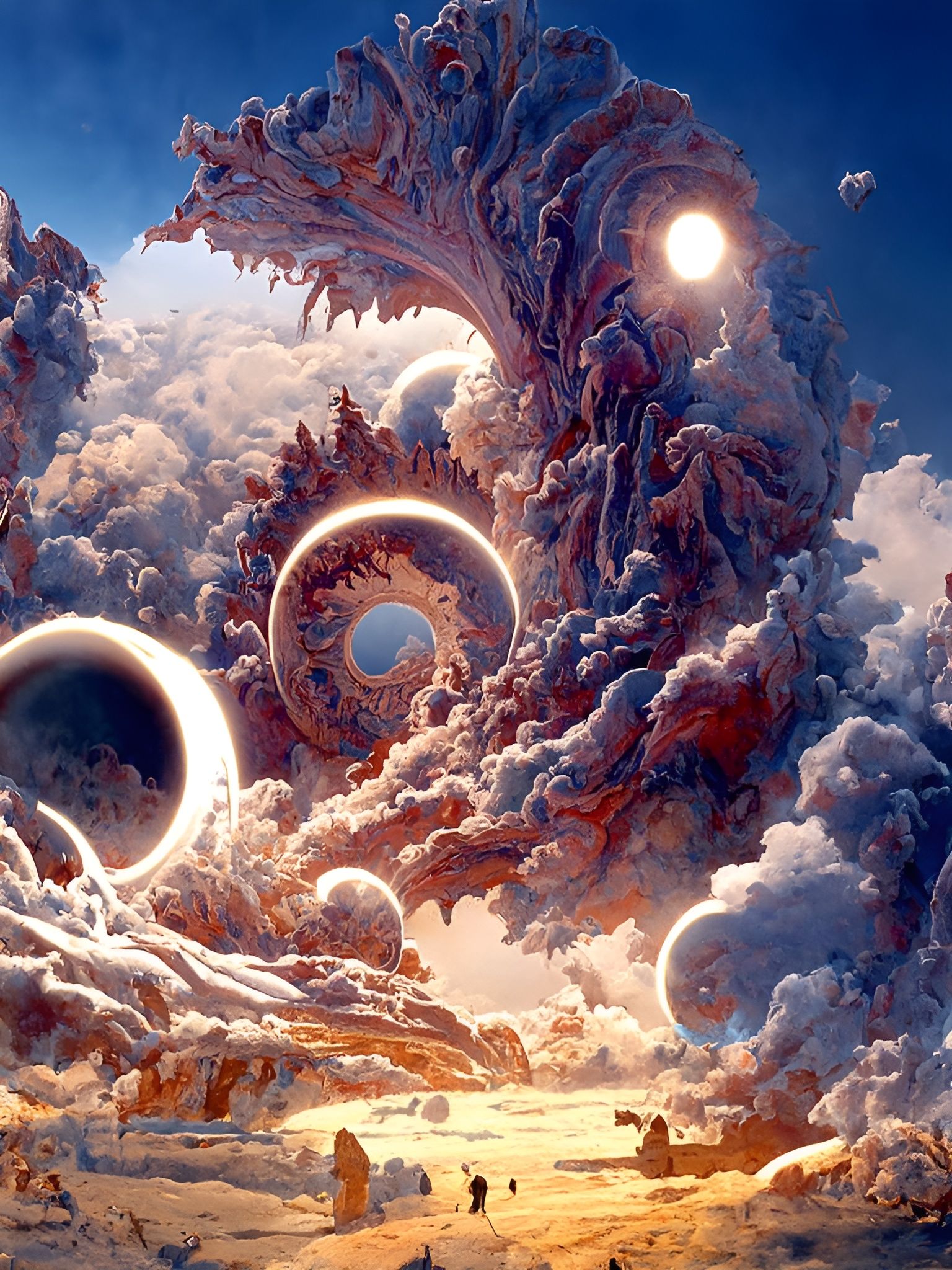 Psychedelic Celestial Phenomenon in Hyperrealistic Style
