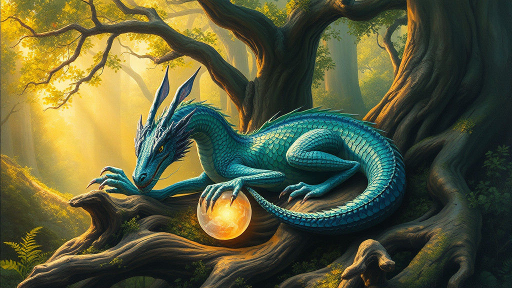Enchanted Dragon in Mystical Forest