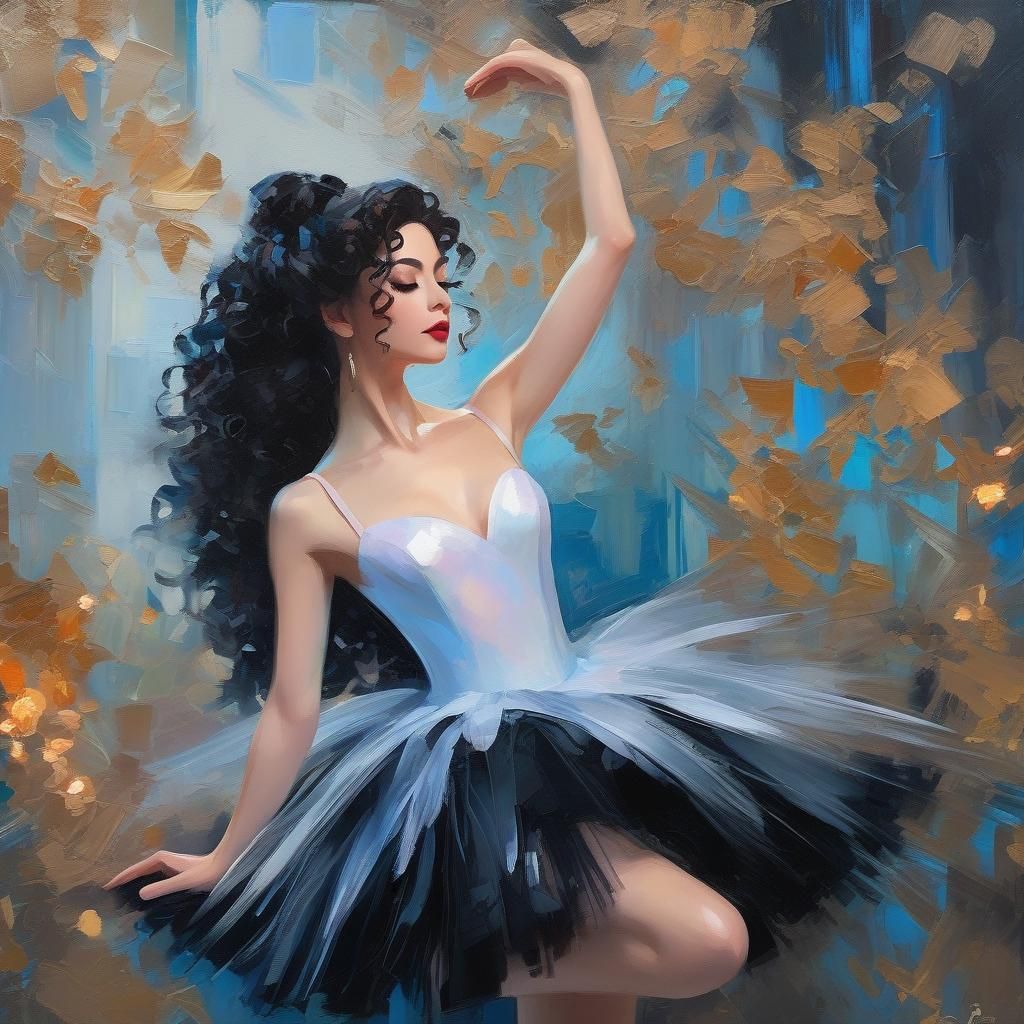 Anime Ballerina in Impressionistic Fine Art Style