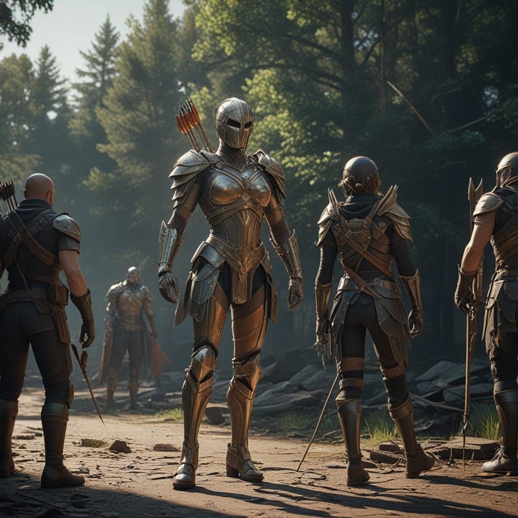 Sissy Girl Saves Hero from Arrows in Cinematic 3D Art