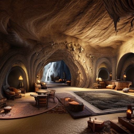 Detailed Troglodyte Family Home in Massive Cavern