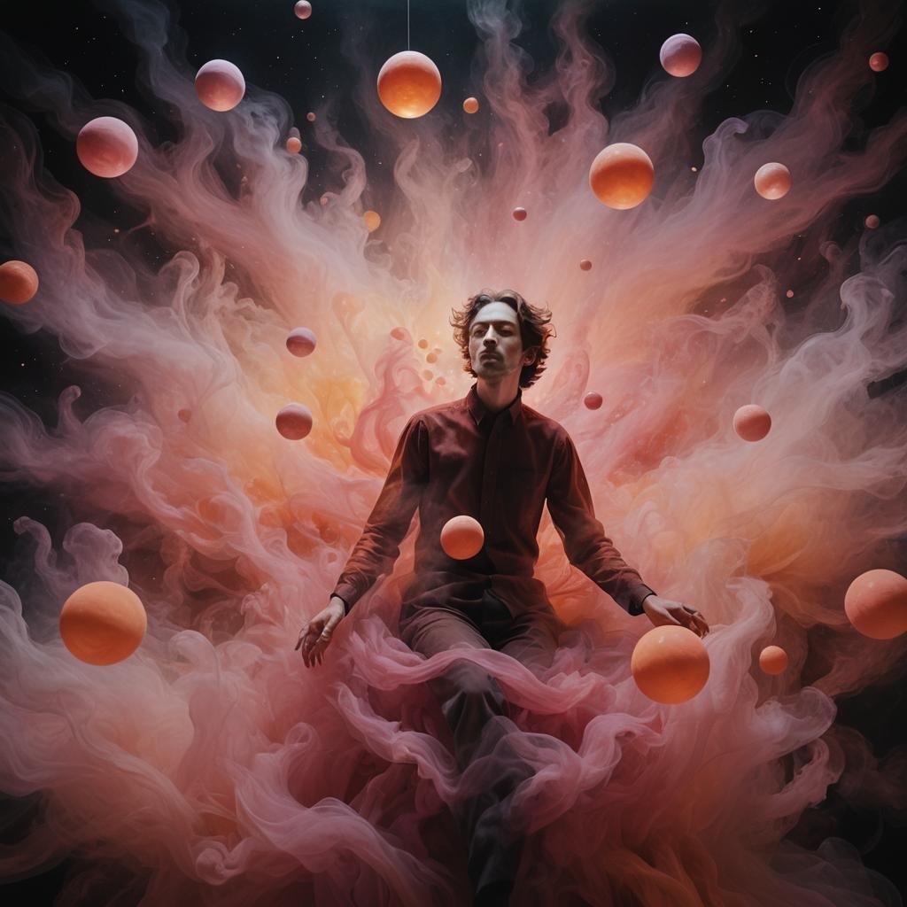 Ethereal Orbs: A Surrealist Dreamscape in Abstract Expressio...