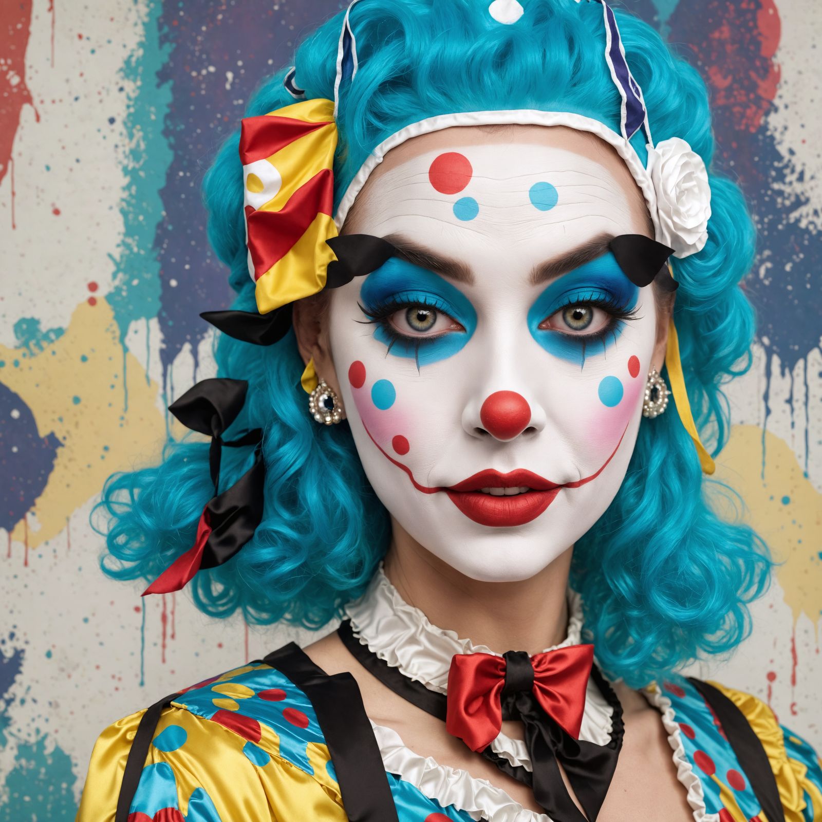 Pop Art Clown in Steampunk Anime Style