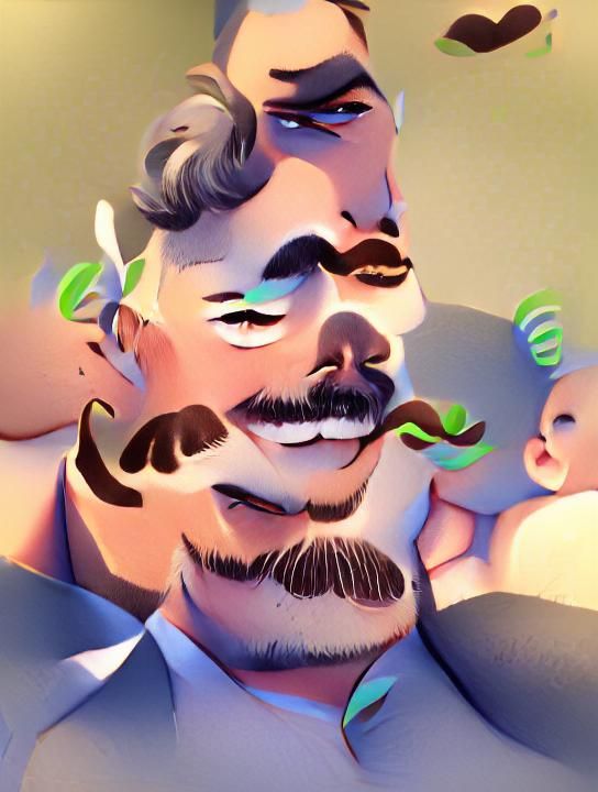 Handsome Man with a Mustache Portrait