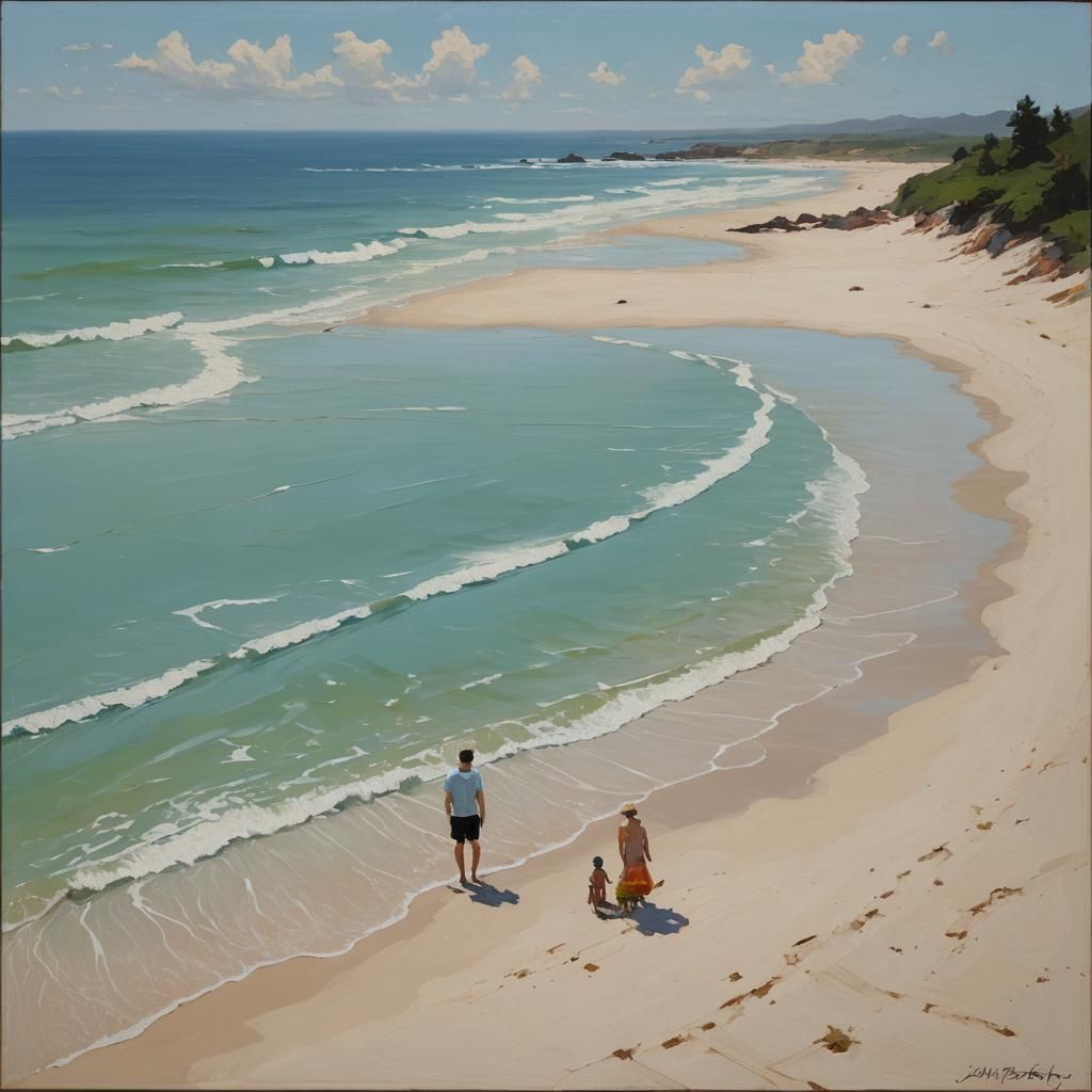 Minimalist Holiday Oil Painting in Gurney Style