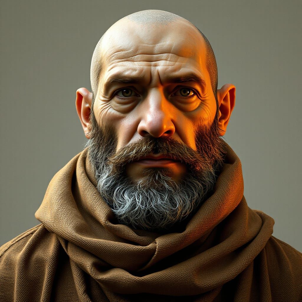 Sturdy Dwarf Monk in Earthy Hues