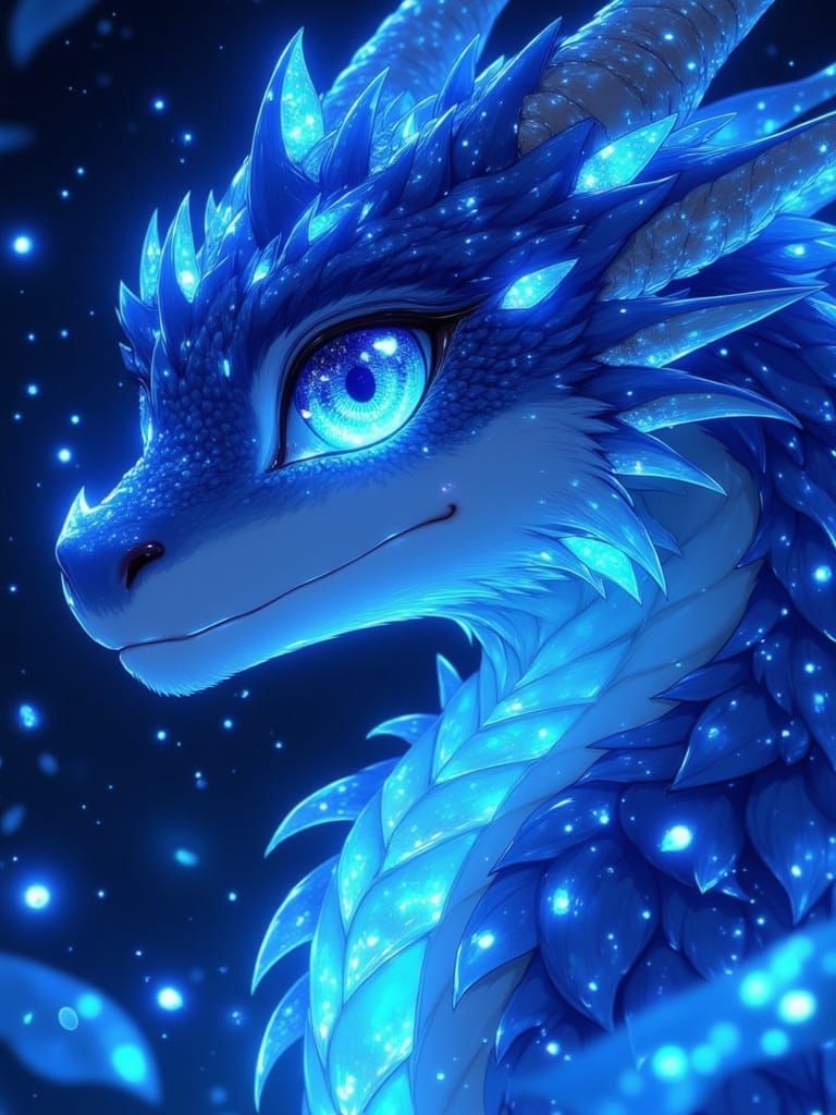 Mythical Dragon Gazing at the Celestial Wonders in a Vibrant...