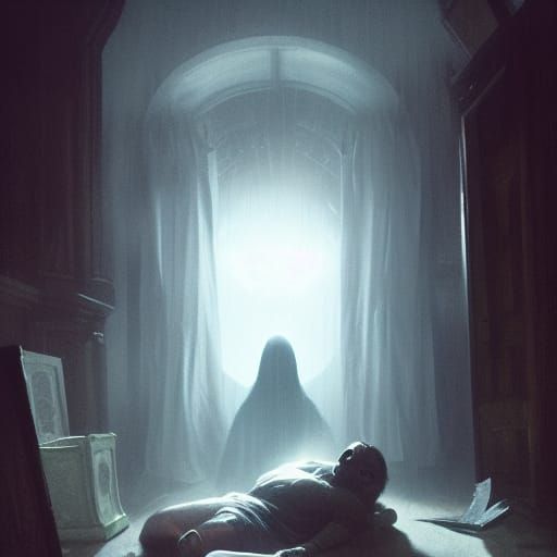 Sinister Boogieman Hiding Under Bed in Fantasy Horror