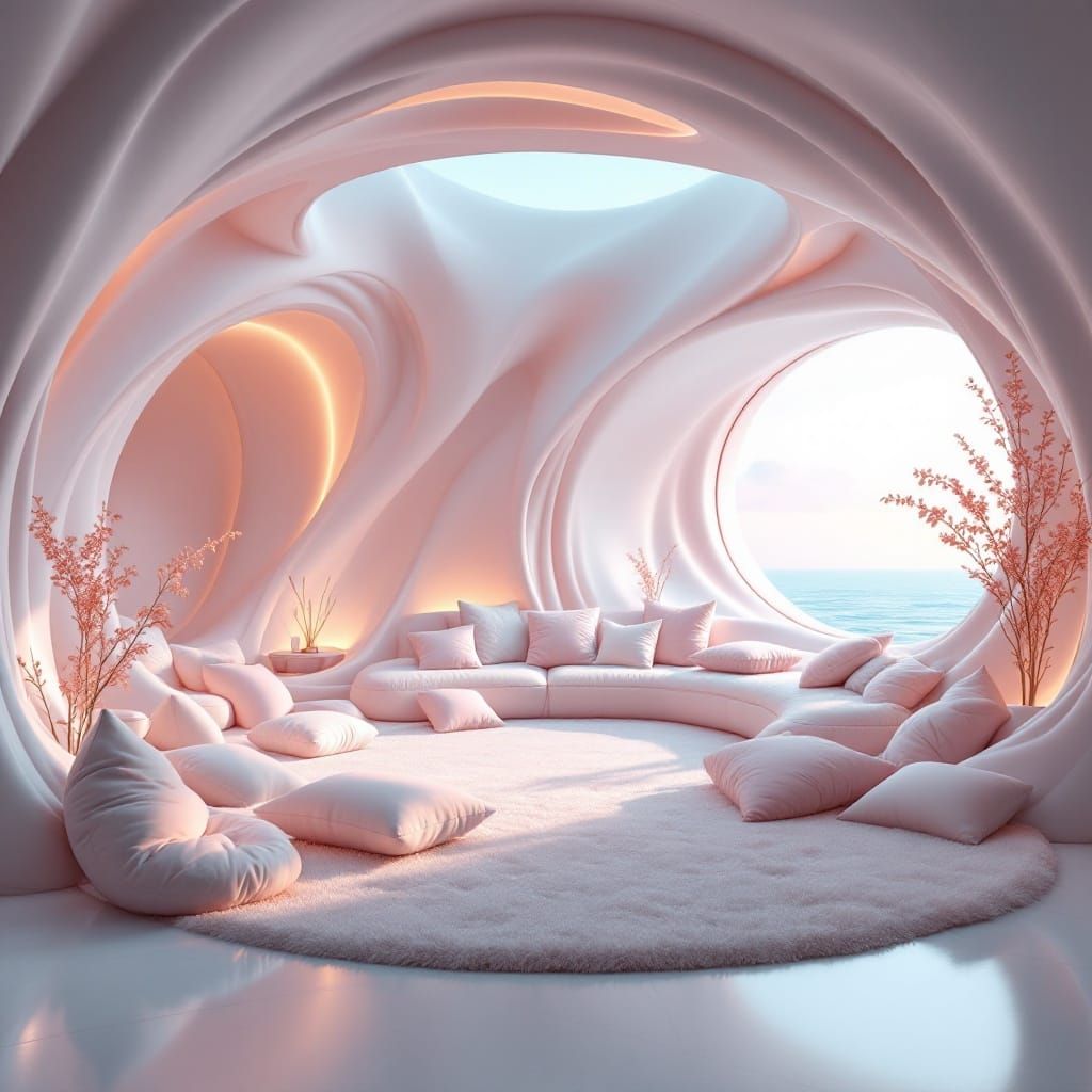 Sedate Oasis with Soft, Fluid Architecture