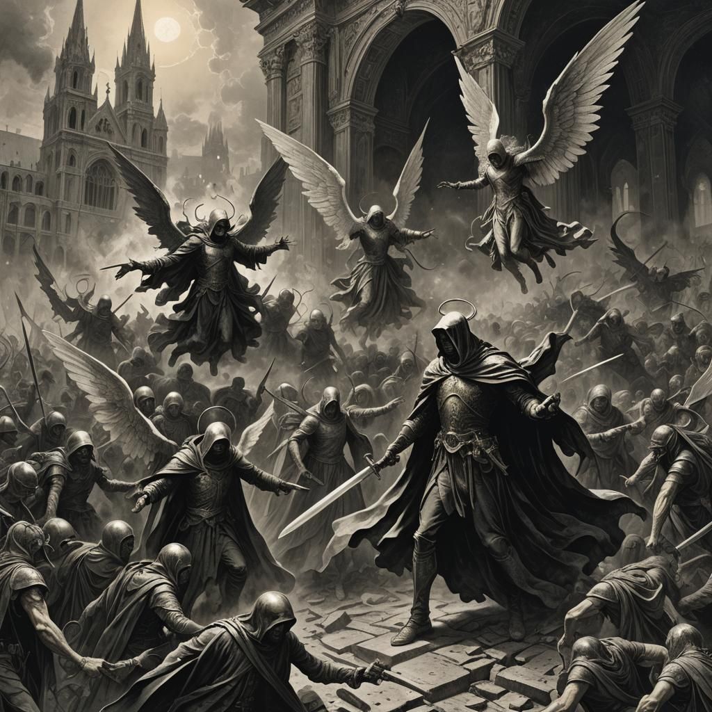 Angels and Demons Fight in Apocalyptic Theater