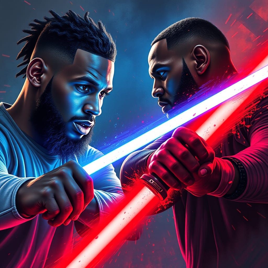 Hyperrealistic Lightsaber Battle: Bronny vs. Lebron