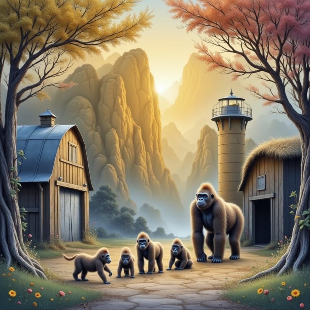 Gorilla's on the farm