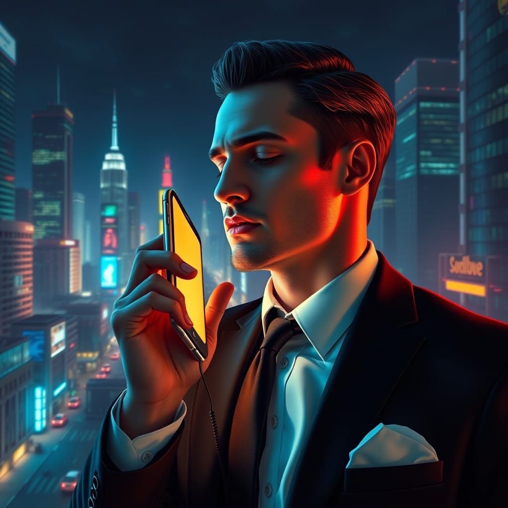 Debonair Gentleman Whispers Sweet Nothings Under City Lights