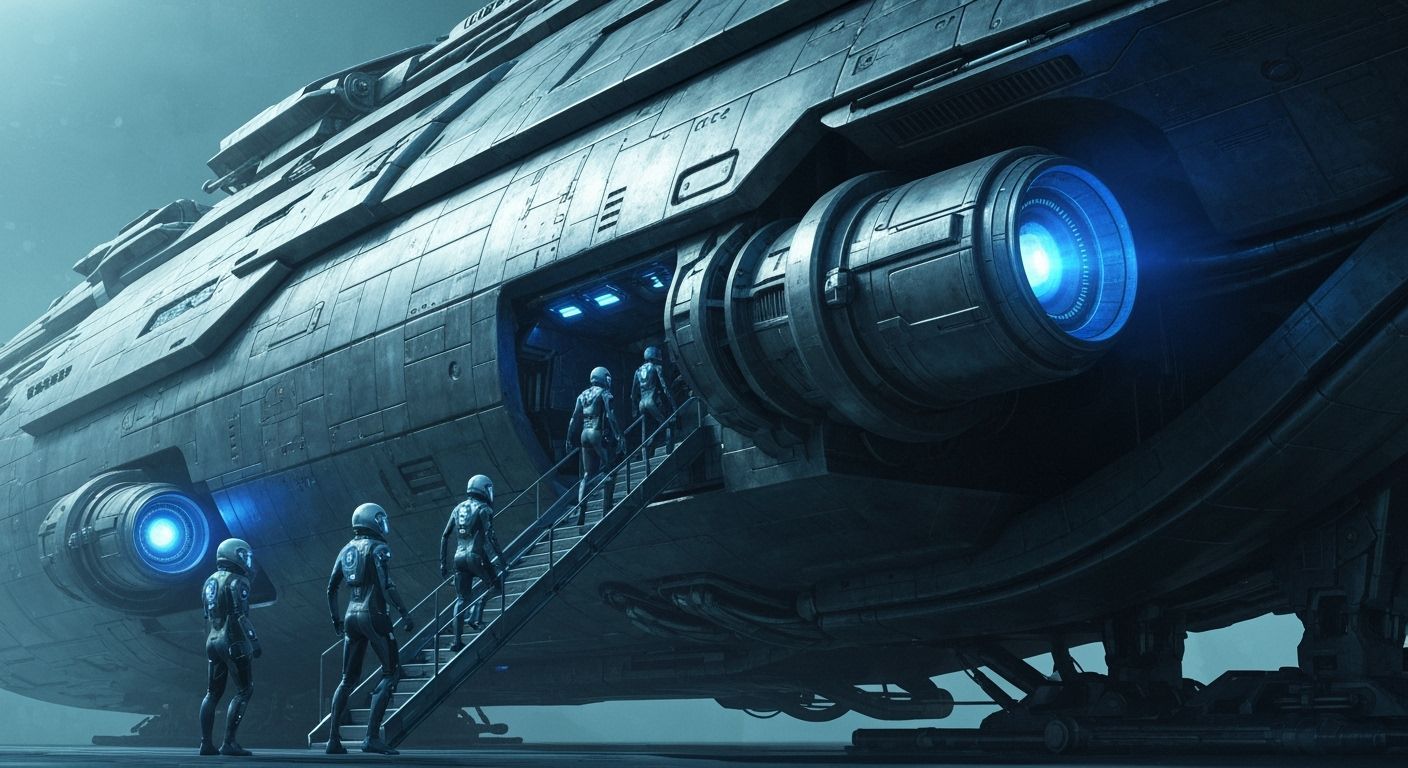 Futuristic Ark: Humanity's Escape to the Stars