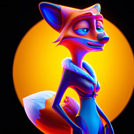 Pixar-Style Fox Woman in 3D Digital Art