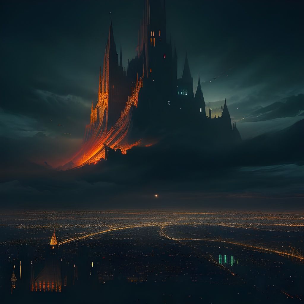 Dramatic Night Cityscape: Digital Matte Painting